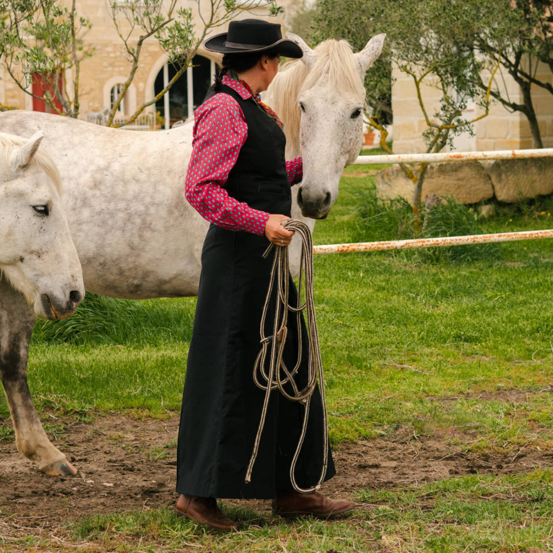 Traditional Camargue stretch moleskin culotte skirt